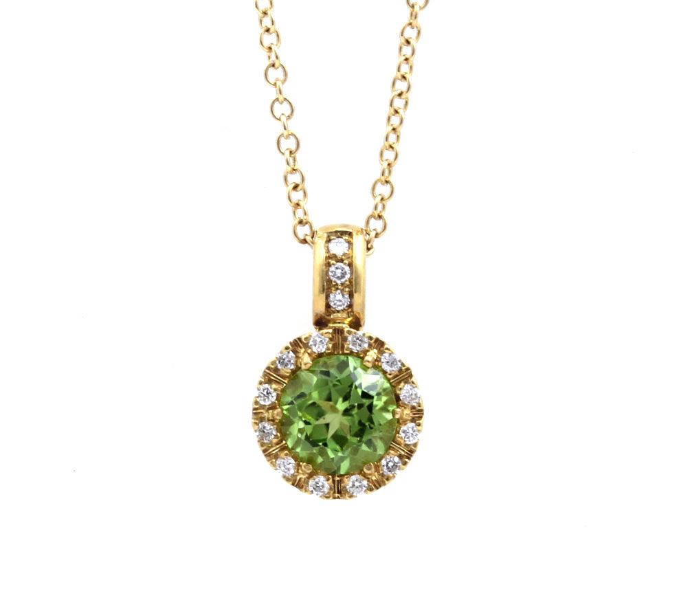 Peridot and Diamonds Pendant