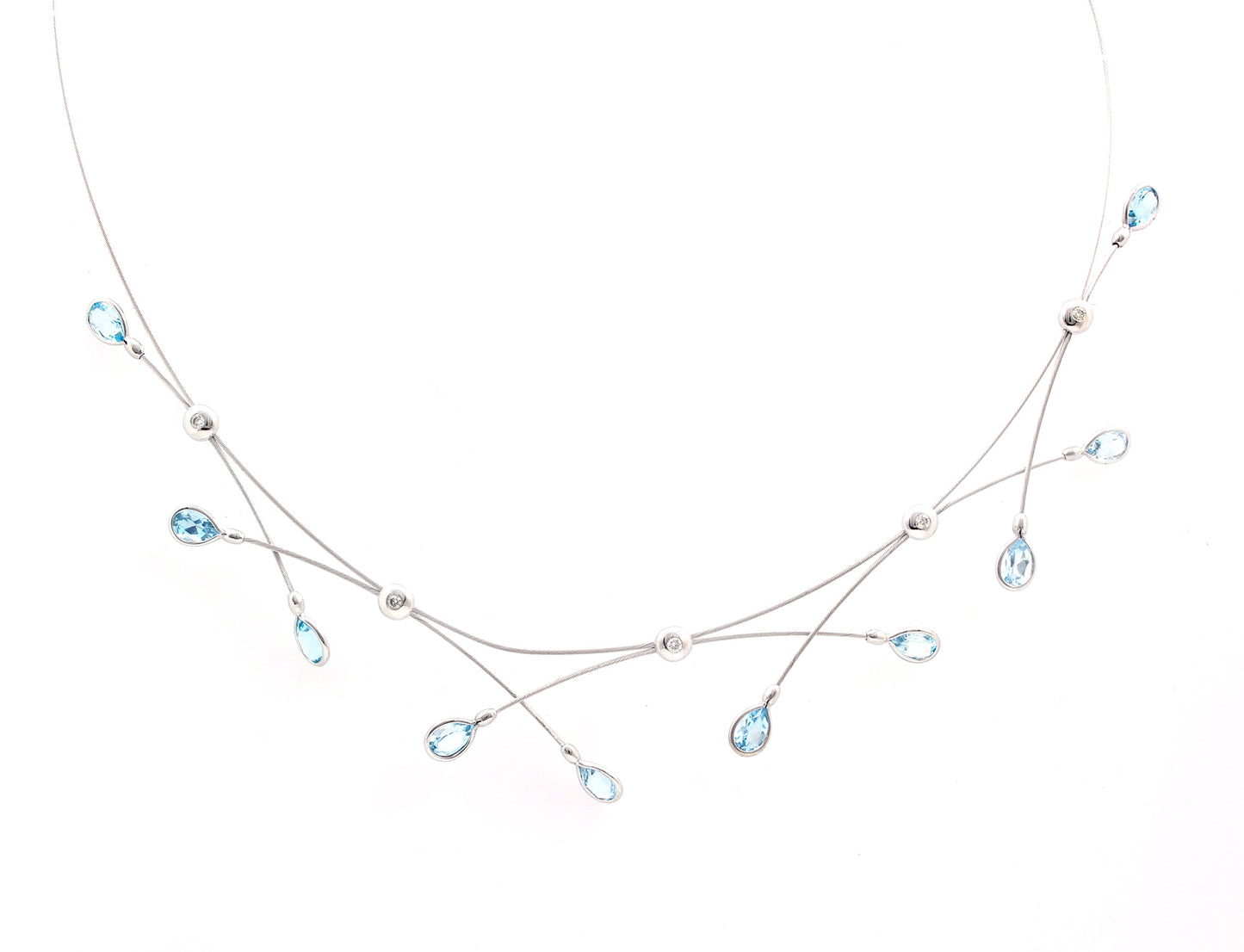 Blue Topaz Criss Cross Necklace