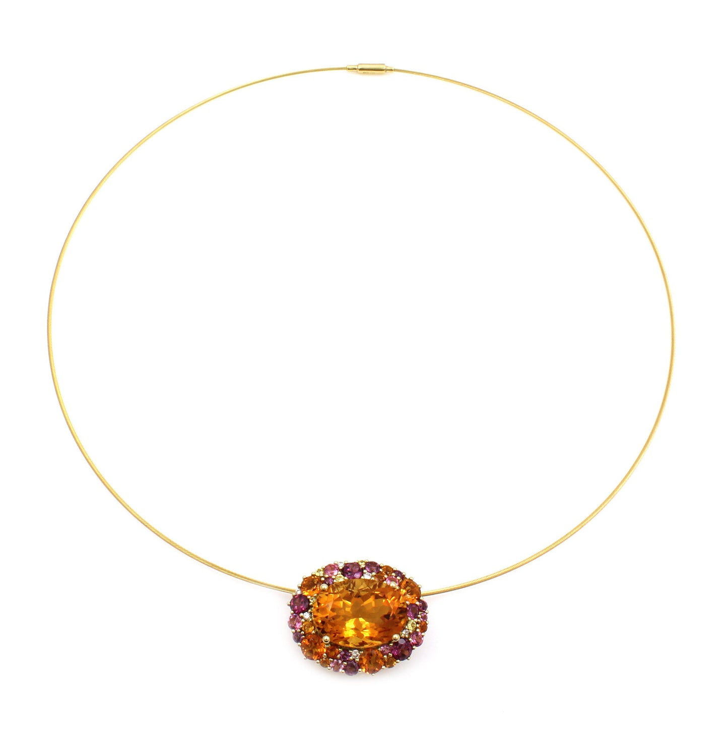 Oval Gardenia Pendant On Wire-jewelry-Cherie Dori-Sorrel Sky Gallery