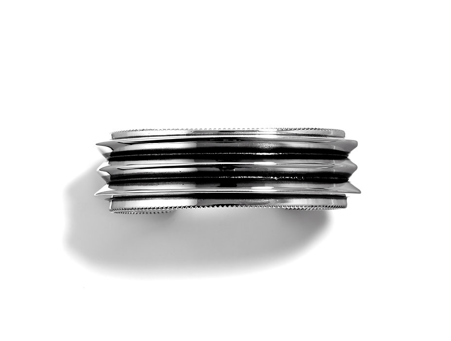 Triple Blade Wire Coin Edge Cuff Bracelet