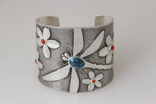 Sukara Bracelet - Dragonfly & Flowers-Jewelry-Darryl Dean & Rebecca Begay-Sorrel Sky Gallery