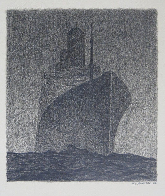 Study for Night Crossing-Drawing-David Knowlton-Sorrel Sky Gallery