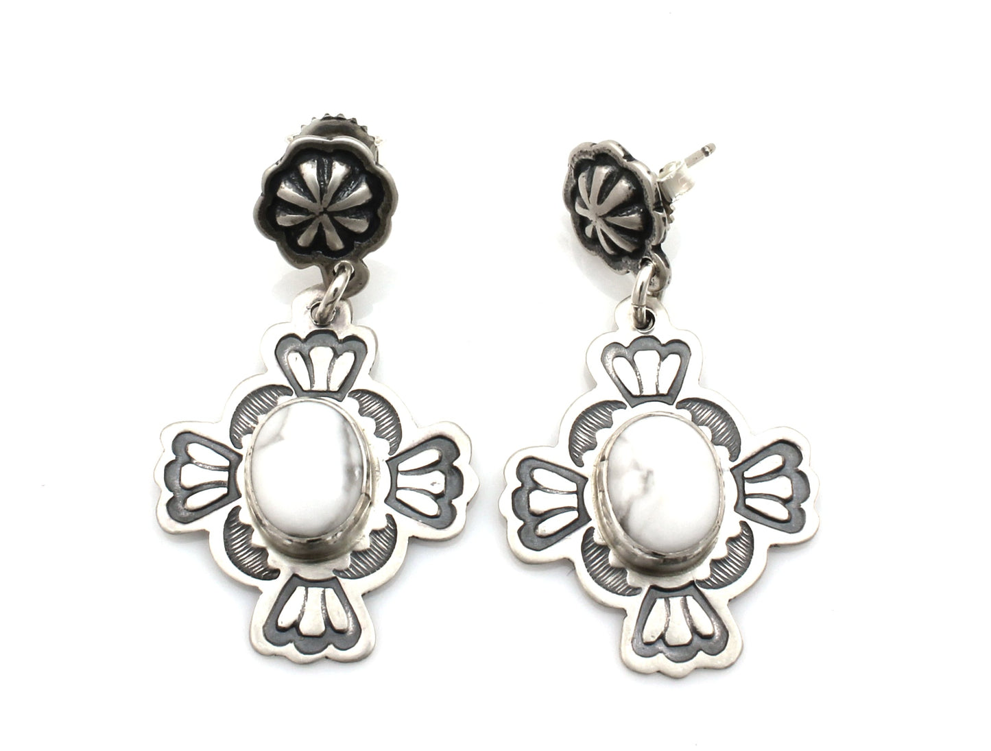 Howlite Drop Earrings-Jewelry-Don Lucas-Sorrel Sky Gallery