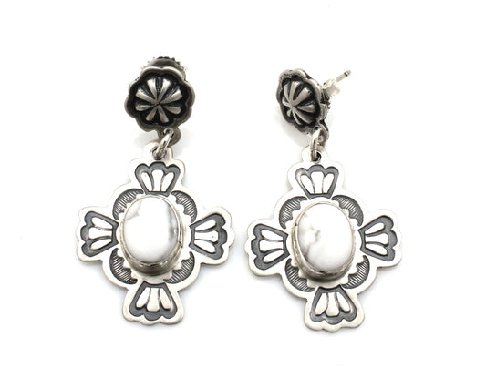 Howlite Drop Earrings-Jewelry-Don Lucas-Sorrel Sky Gallery