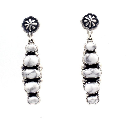 Howlite Totem Earrings-Jewelry-Don Lucas-Sorrel Sky Gallery