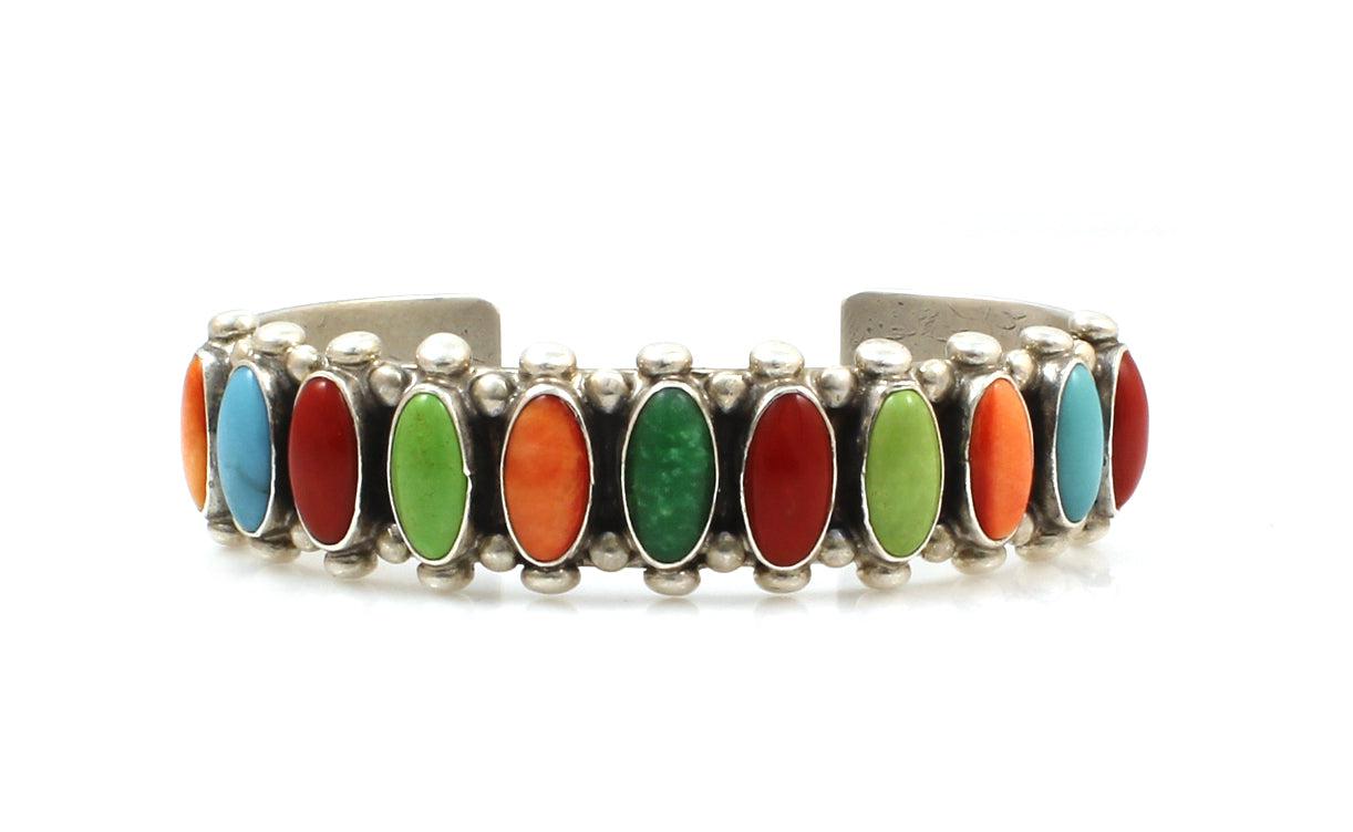 Long Oval Multi Stone Cuff-Jewelry-Don Lucas-Sorrel Sky Gallery