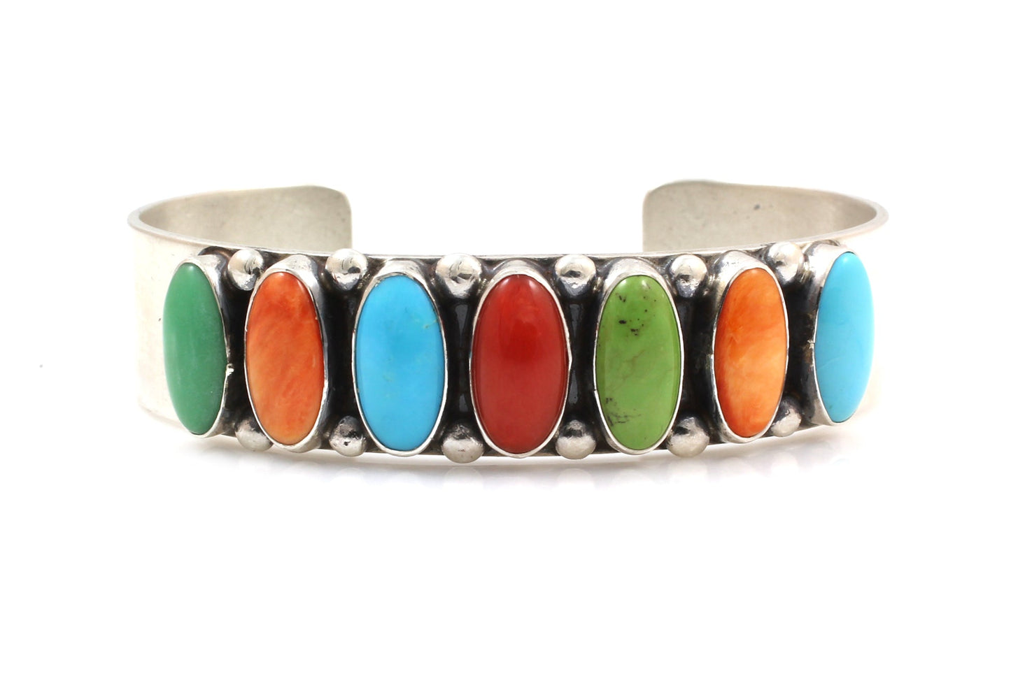 Long Oval Multi Stone Cuff-Jewelry-Don Lucas-Sorrel Sky Gallery