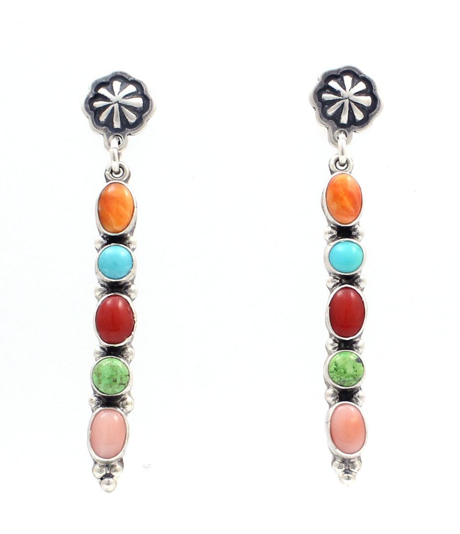 Multi Stone Stick Earrings-Jewelry-Don Lucas-Sorrel Sky Gallery