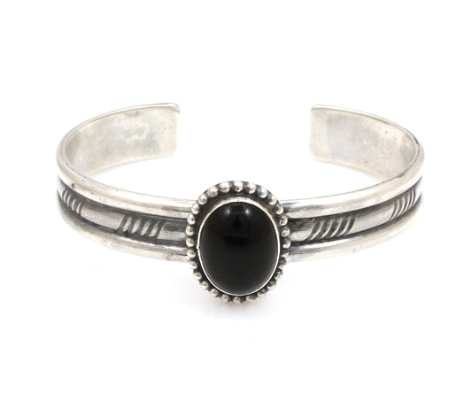 Single Stone Cuff - Black Onyx-Jewelry-Don Lucas-Sorrel Sky Gallery