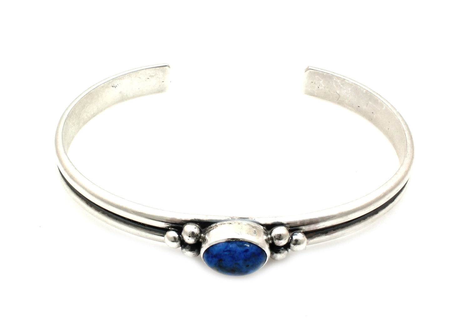 Single Stone Denim Lapis Cuff Bracelet-Jewelry-Don Lucas-Sorrel Sky Gallery