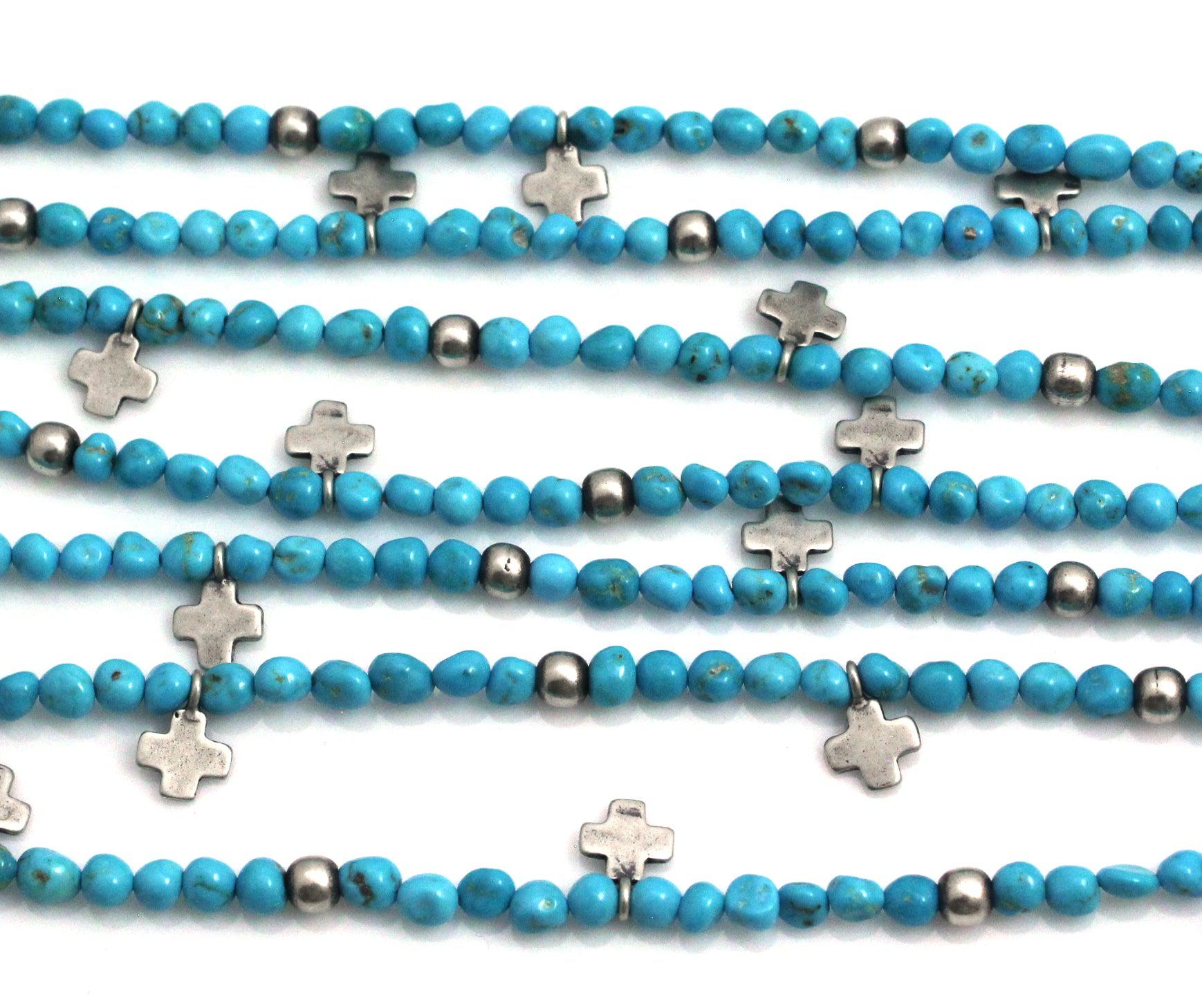 Turquoise 7 Strand Necklace-Jewelry-Don Lucas-Sorrel Sky Gallery