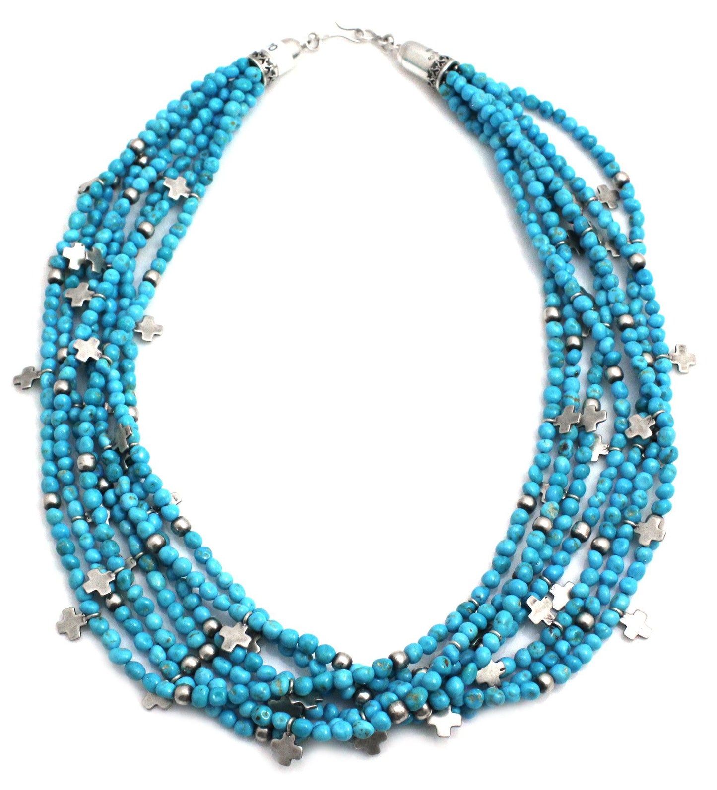 Turquoise 7 Strand Necklace-Jewelry-Don Lucas-Sorrel Sky Gallery