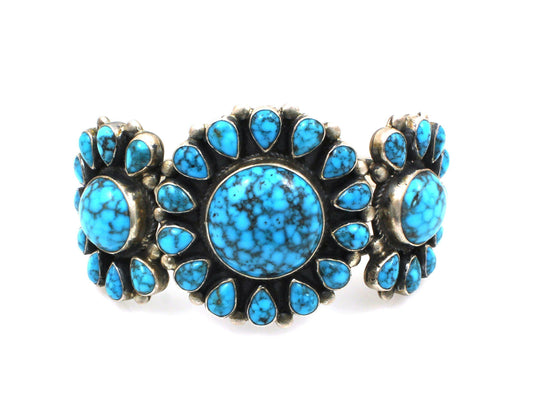 Turquoise Cluster Cuff Bracelet-Jewelry-Don Lucas-Sorrel Sky Gallery