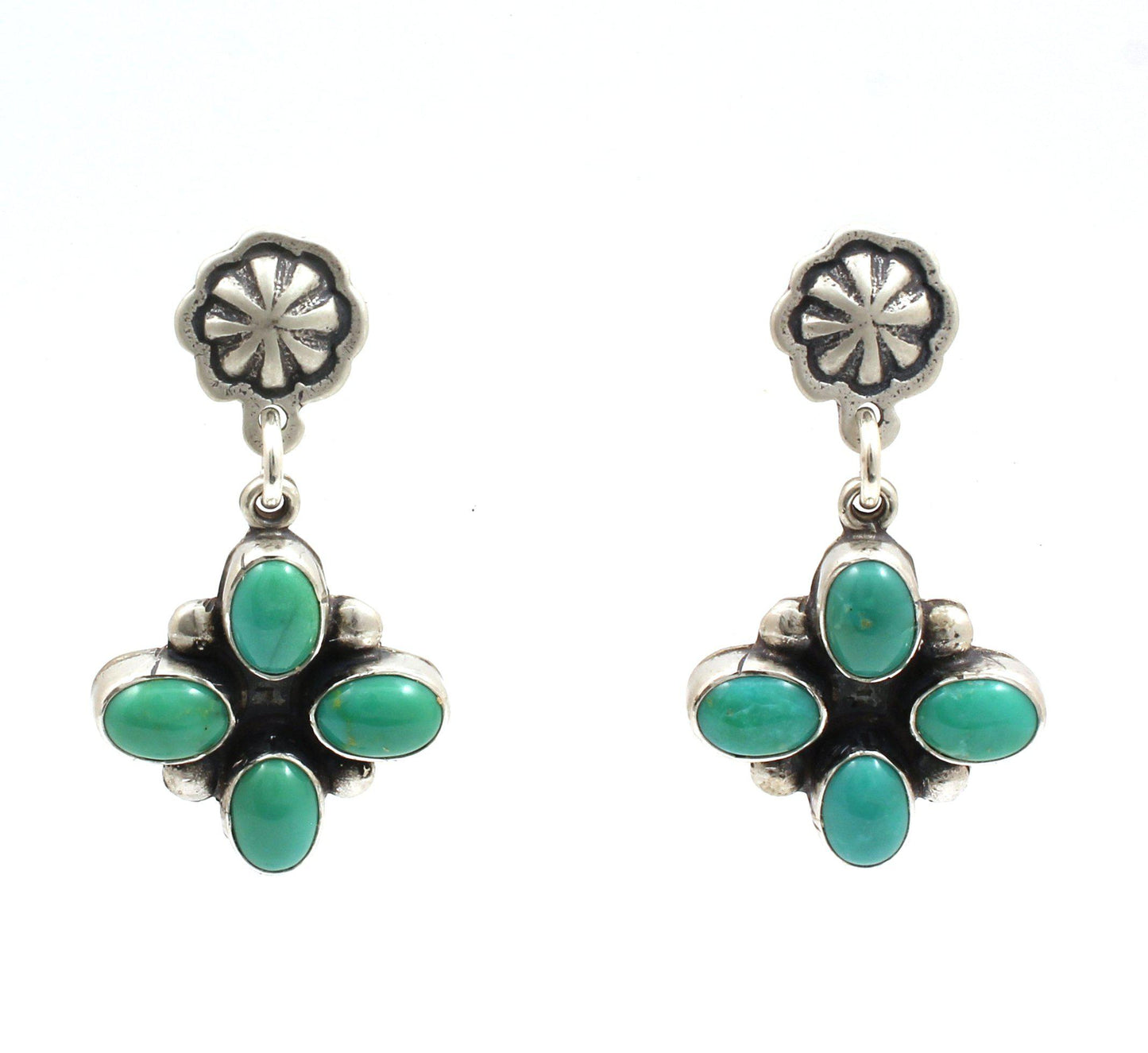 Turquoise Dangle Earrings-Jewelry-Don Lucas-Sorrel Sky Gallery