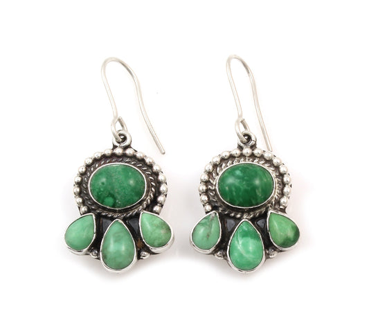 Variscite 4 Stone Drop Earrings-Jewelry-Don Lucas-Sorrel Sky Gallery