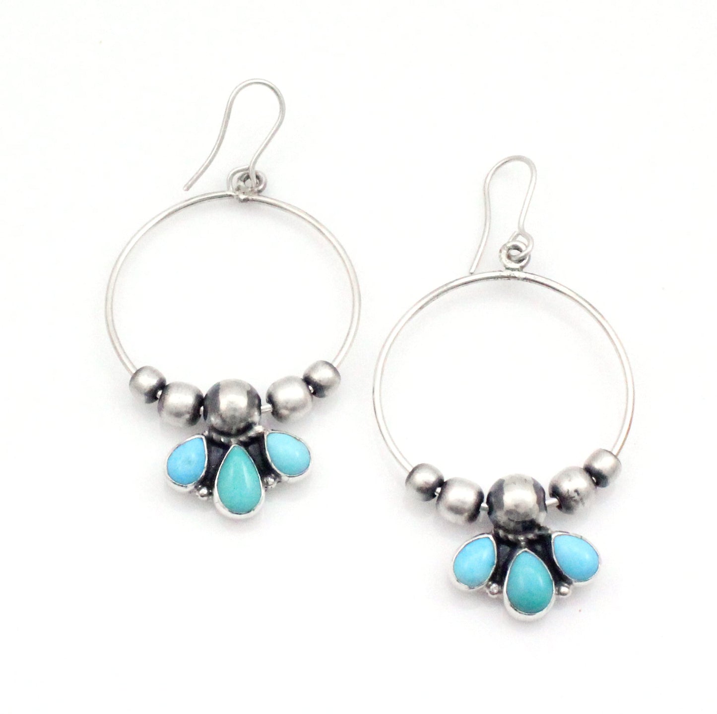 Hoop Earrings with Stone Accents-jewelry-Don Lucas-Sorrel Sky Gallery