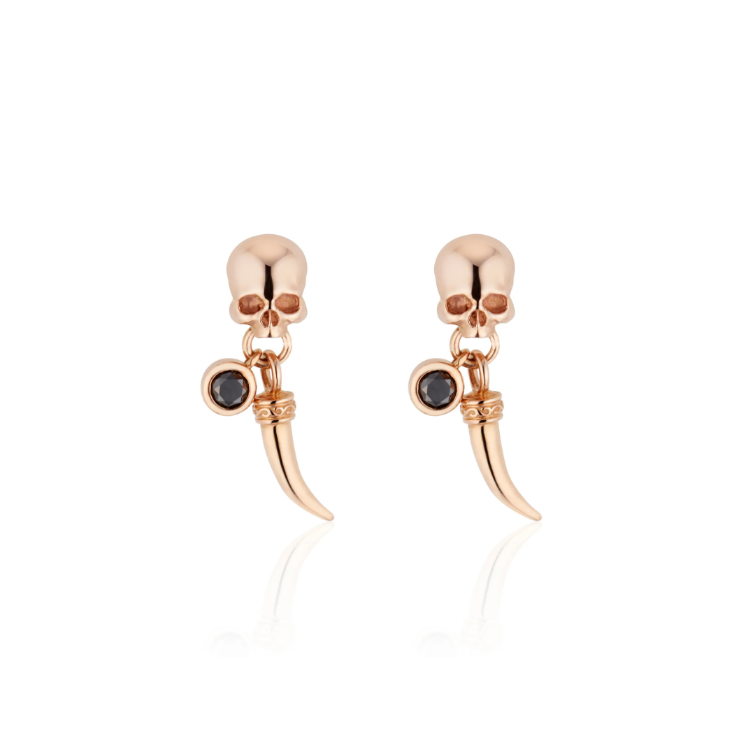 Diamond skull deals earrings