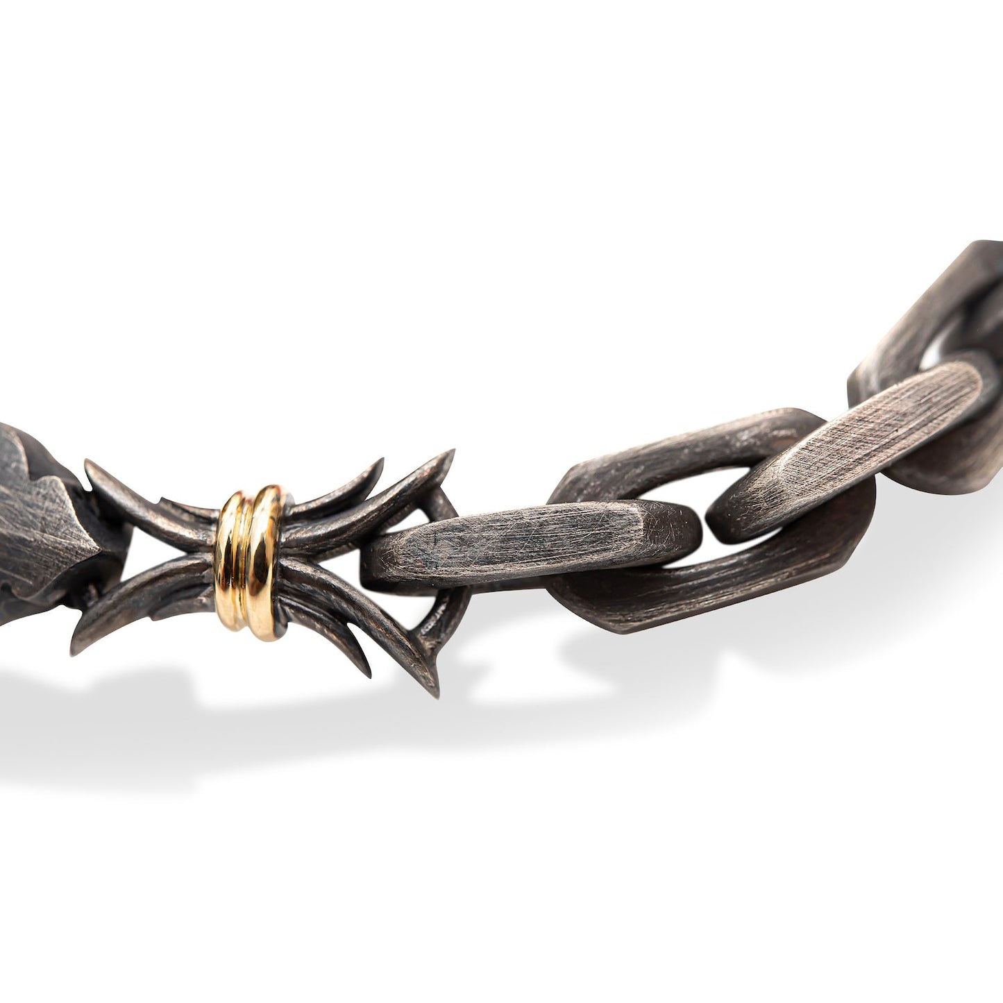 14ct yellow Gold / Oxidized Silver Cross-Bones Bracelet-jewelry-Harlin Jones-Sorrel Sky Gallery