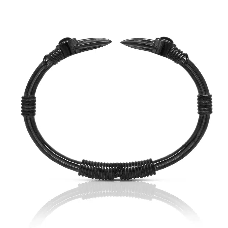 Arrow Cuff - Hinged / Black or Silver