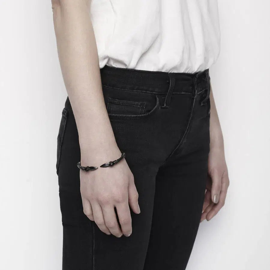 Arrow Cuff - Hinged / Black or Silver