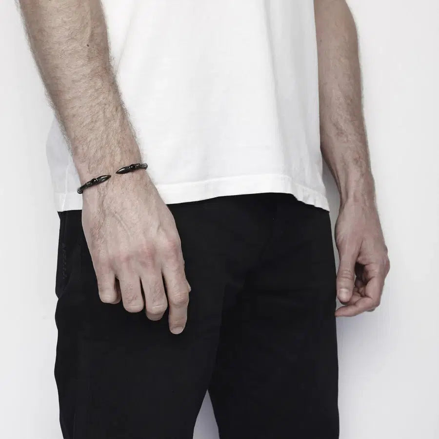 Arrow Cuff - Hinged / Black or Silver