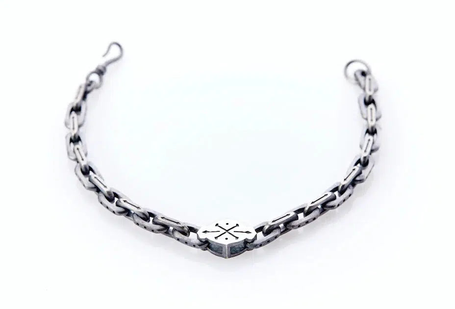 Cross-Bones Bracelet -  Oxidized Sterling Silver