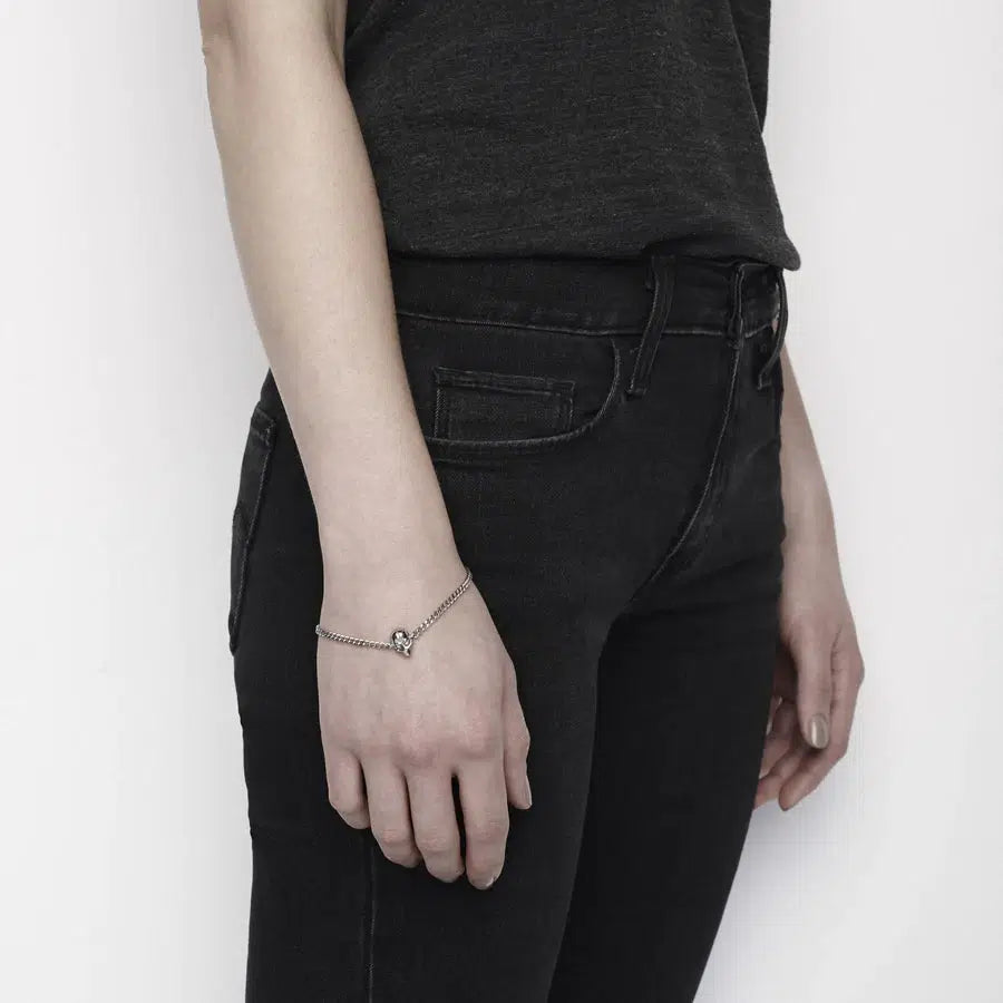 Skull Anchor Bracelet / Black or Silver