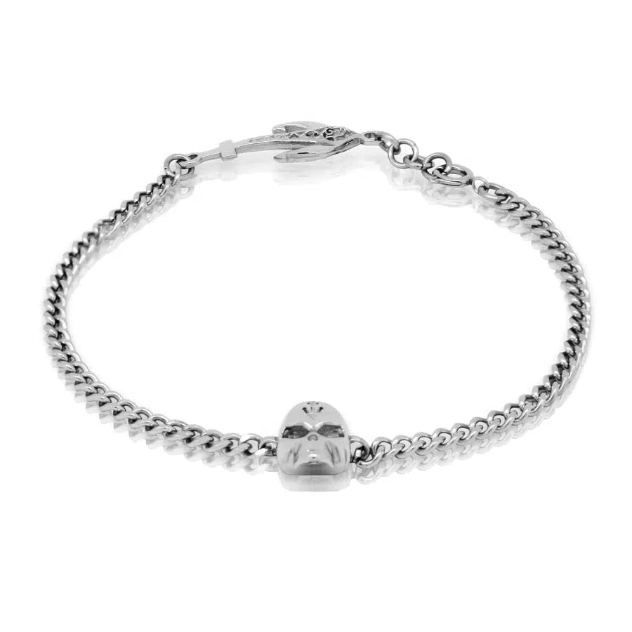 Skull Anchor Bracelet / Black or Silver