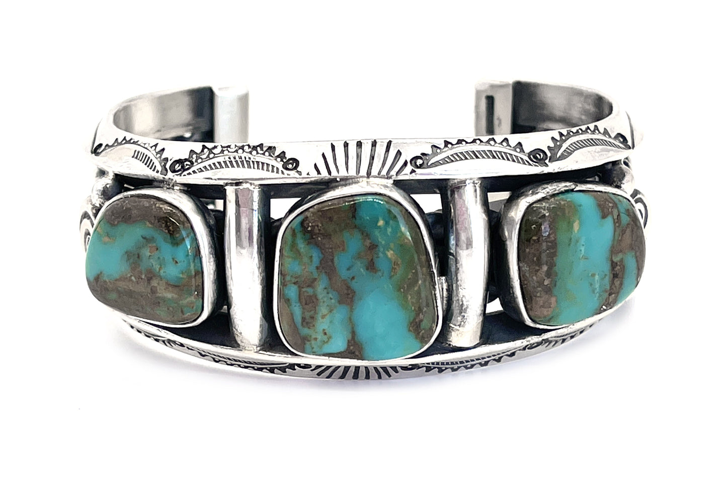 Royson 3 Stone Cuff - Medium-Jewelry-Jeanette Dale-Sorrel Sky Gallery