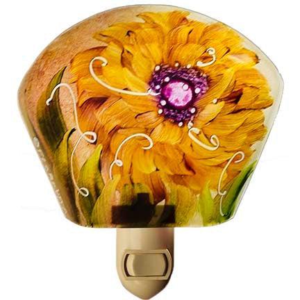 Orange Chrysanthemum Night Light-Sculpture-Jenny Floravita-Sorrel Sky Gallery