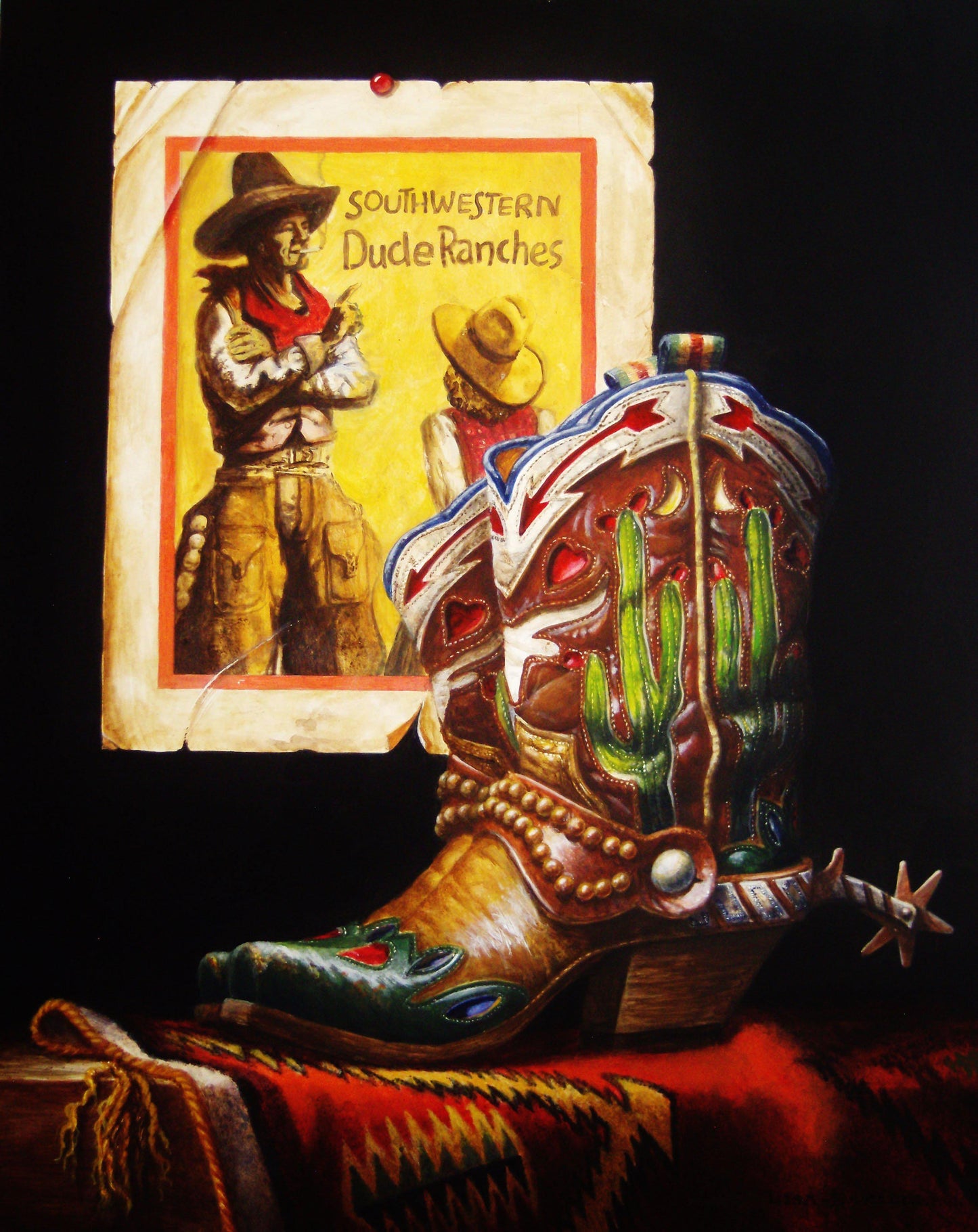 Saguaros 'n Spurs-Painting-Lisa Danielle-Sorrel Sky Gallery