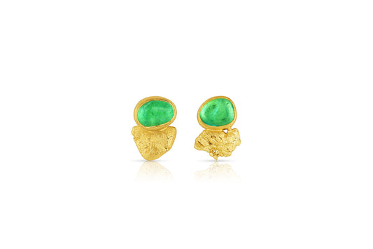 Emerald Gold Rush Earrings-Jewelry-Loren Nicole-Sorrel Sky Gallery