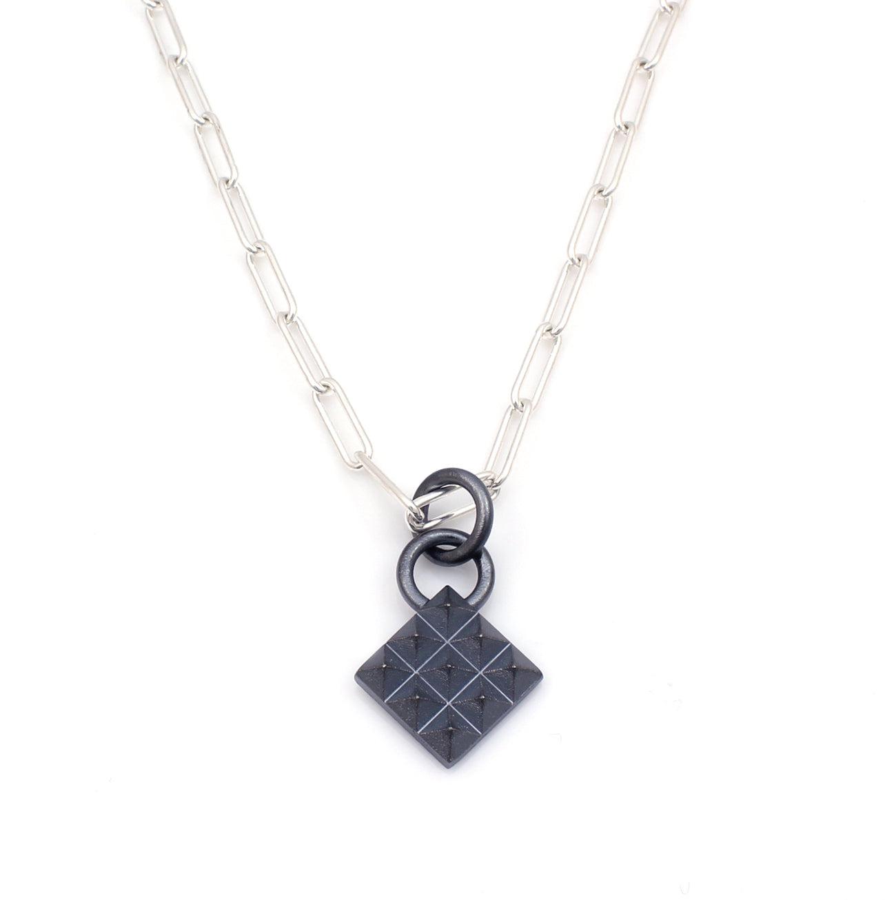Pyramid Pendant on Paperclip Chain-Jewelry-Maria Samora-Sorrel Sky Gallery