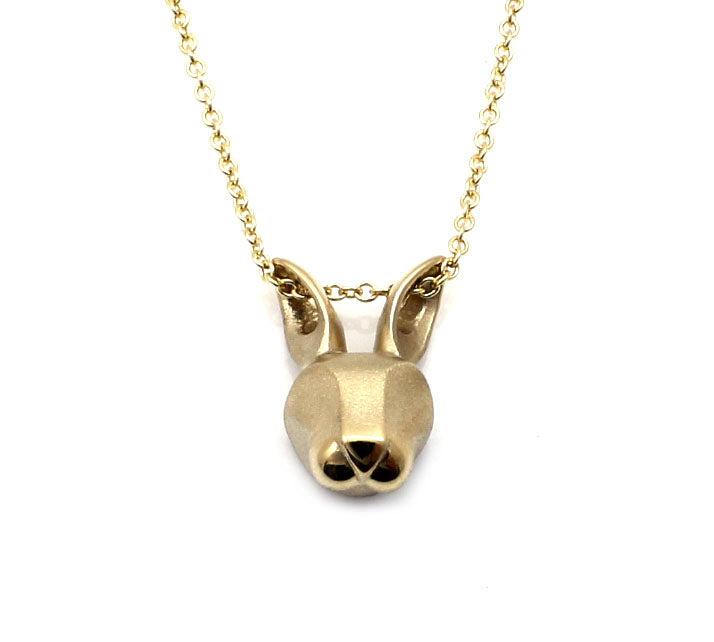Bronze Bunny Head Pendant with Chain-Jewelry-Michael Tatom-Sorrel Sky Gallery