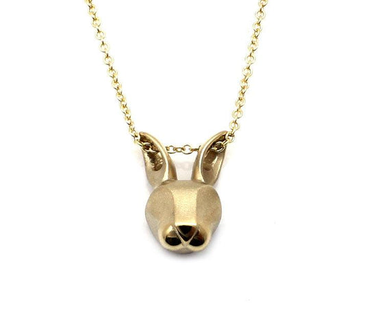 Bronze Bunny Head Pendant with Chain-Jewelry-Michael Tatom-Sorrel Sky Gallery