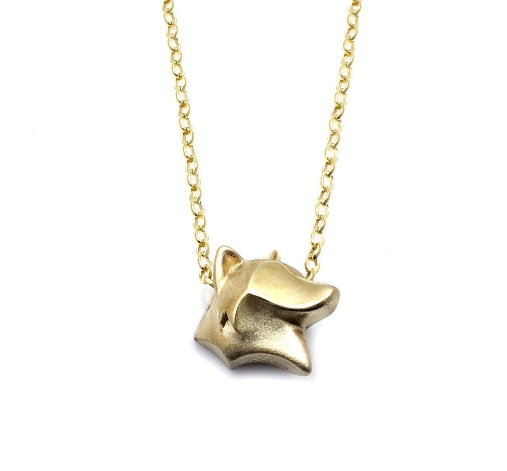 Bronze Shaggy Wolf Pendant with Chain-Jewelry-Michael Tatom-Sorrel Sky Gallery