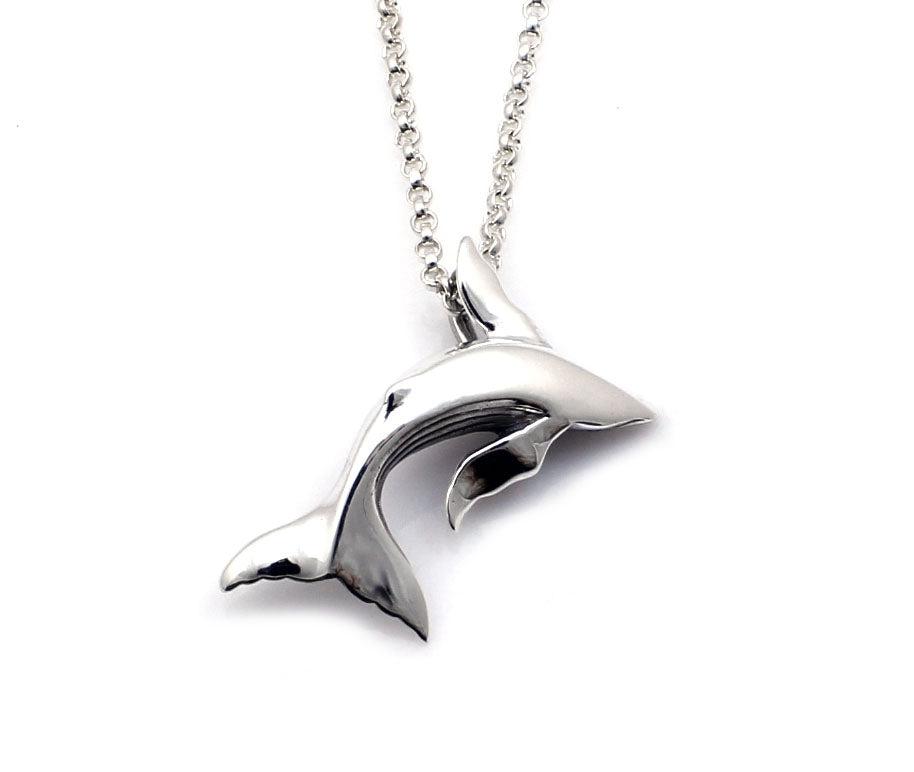 Silver Humpback Pendant with Chain-Jewelry-Michael Tatom-Sorrel Sky Gallery