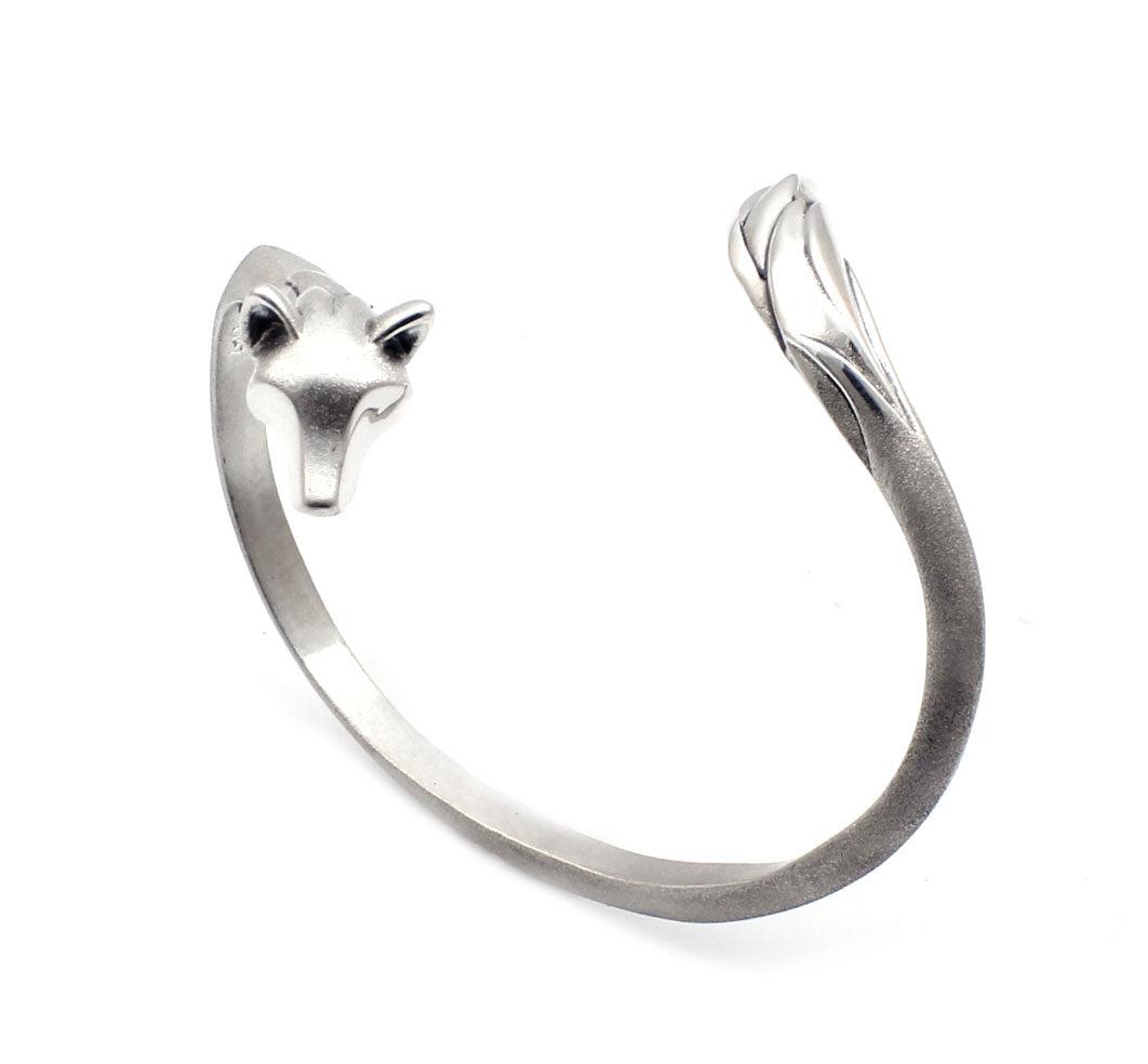 Silver Shaggy Wolf Bracelet-Jewelry-Michael Tatom-Sorrel Sky Gallery