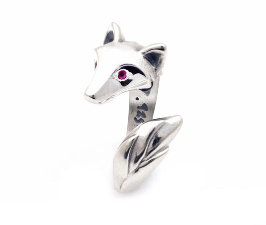 Silver Shaggy Wolf Ring-Jewelry-Michael Tatom-Sorrel Sky Gallery