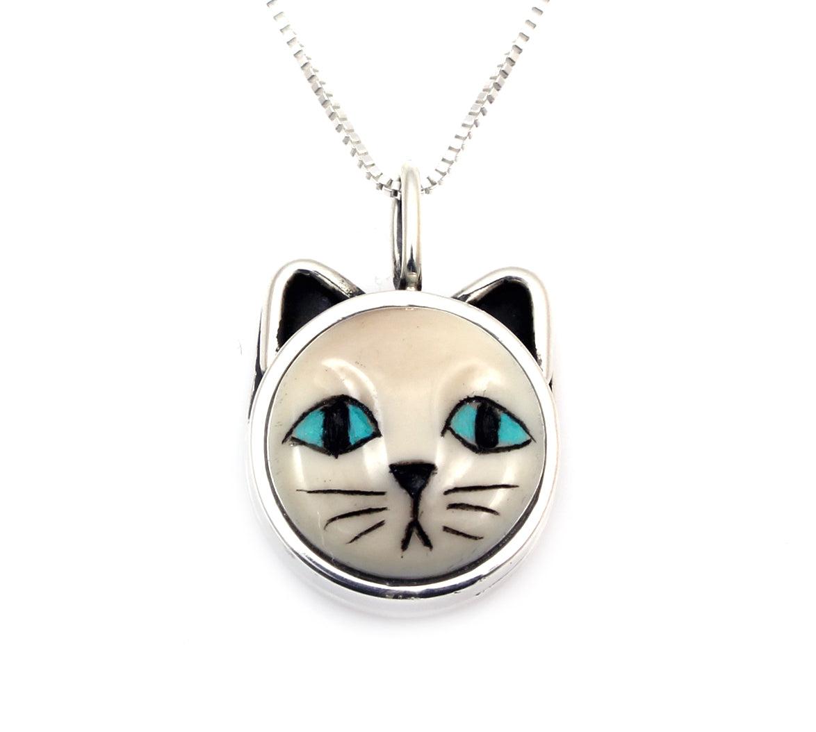 Blue Eyed Cat Pendant-Jewelry-Michelle Tapia-Sorrel Sky Gallery