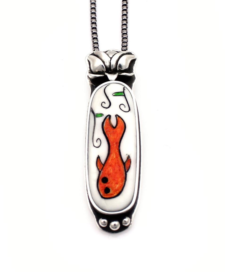 Koi and Lotus Pendant-Jewelry-Michelle Tapia-Sorrel Sky Gallery