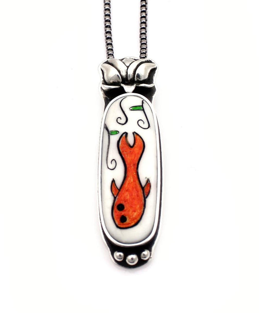 Koi and Lotus Pendant-Jewelry-Michelle Tapia-Sorrel Sky Gallery