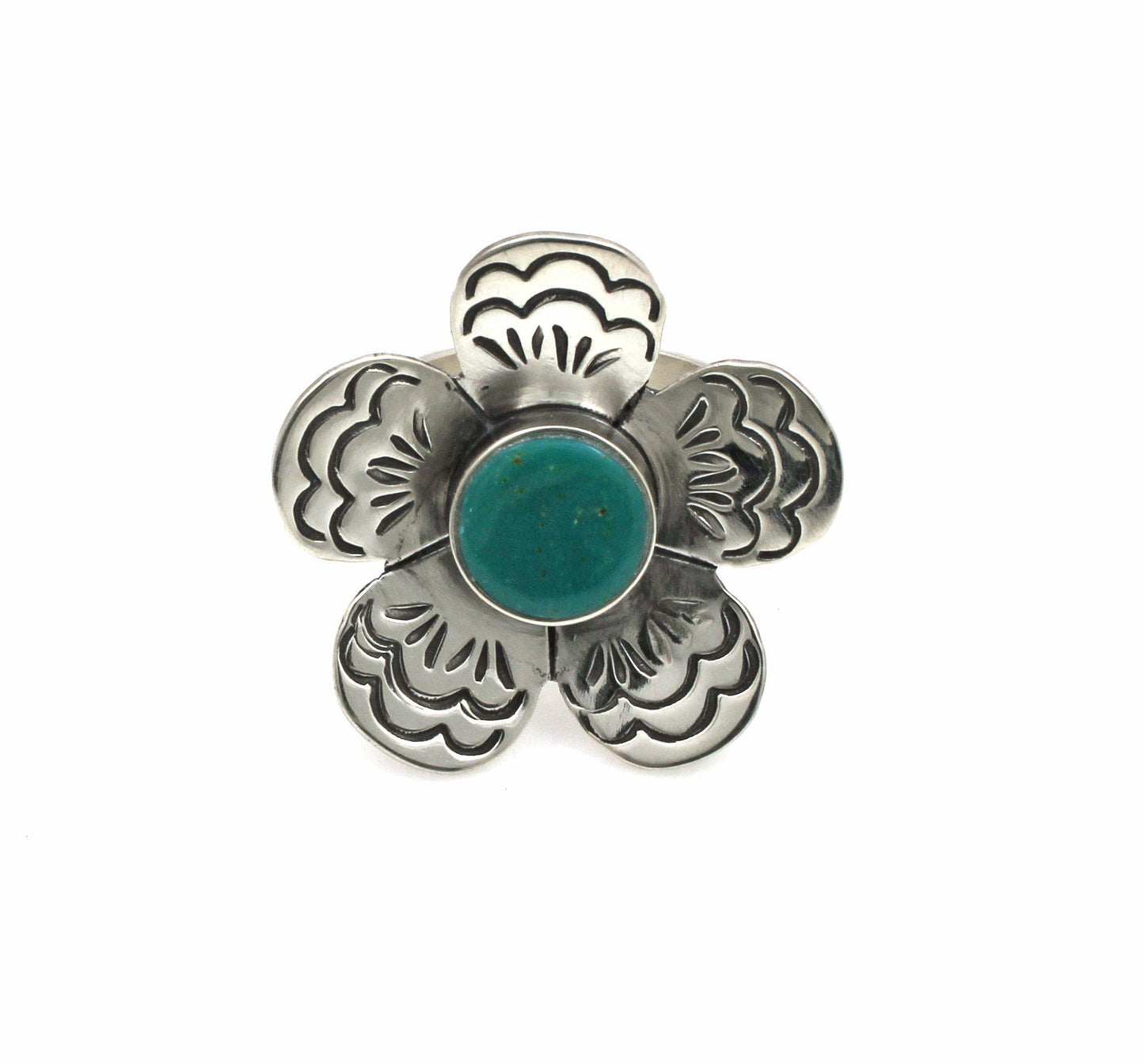 Large Wild Flower with Turquoise-jewelry-Michelle Tapia-Sorrel Sky Gallery