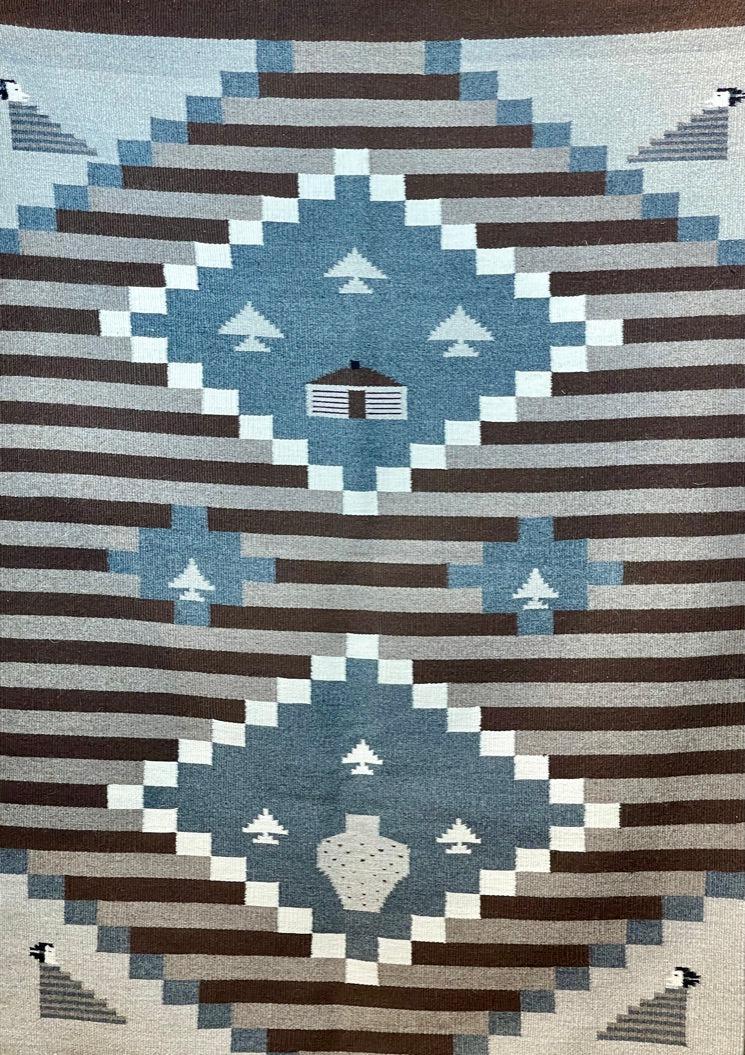 Banded Pictorial by Mae Harvey-Weaving-Navajo Weaving-Sorrel Sky Gallery