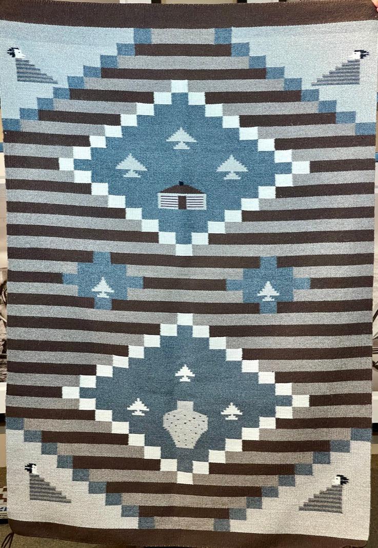 Banded Pictorial by Mae Harvey-Weaving-Navajo Weaving-Sorrel Sky Gallery