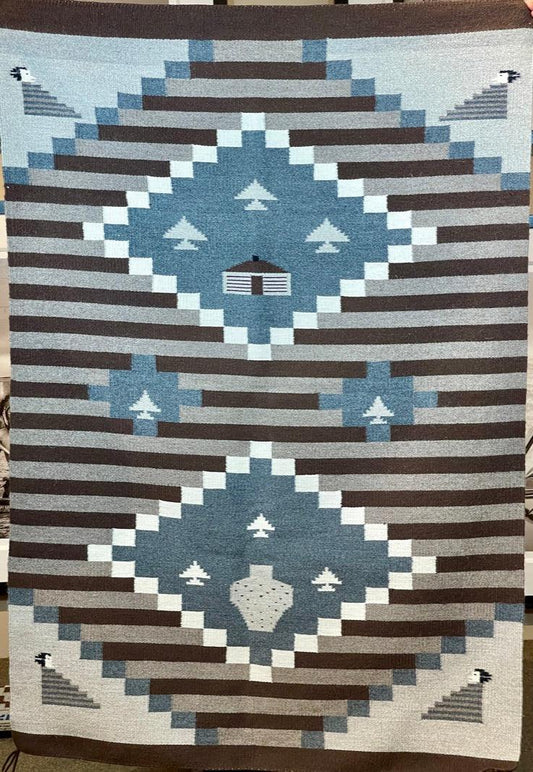 Banded Pictorial by Mae Harvey-Weaving-Navajo Weaving-Sorrel Sky Gallery