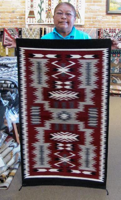 Navajo Rug - Storm Pattern by Louise Yazzie Weaver-Weaving-Navajo Weaving-Sorrel Sky Gallery