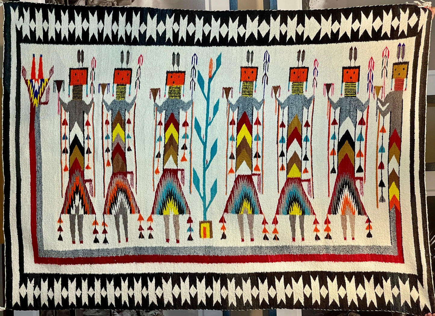 Navajo Yei Weaving Circa 1950-Weaving-Navajo Weaving-Sorrel Sky Gallery