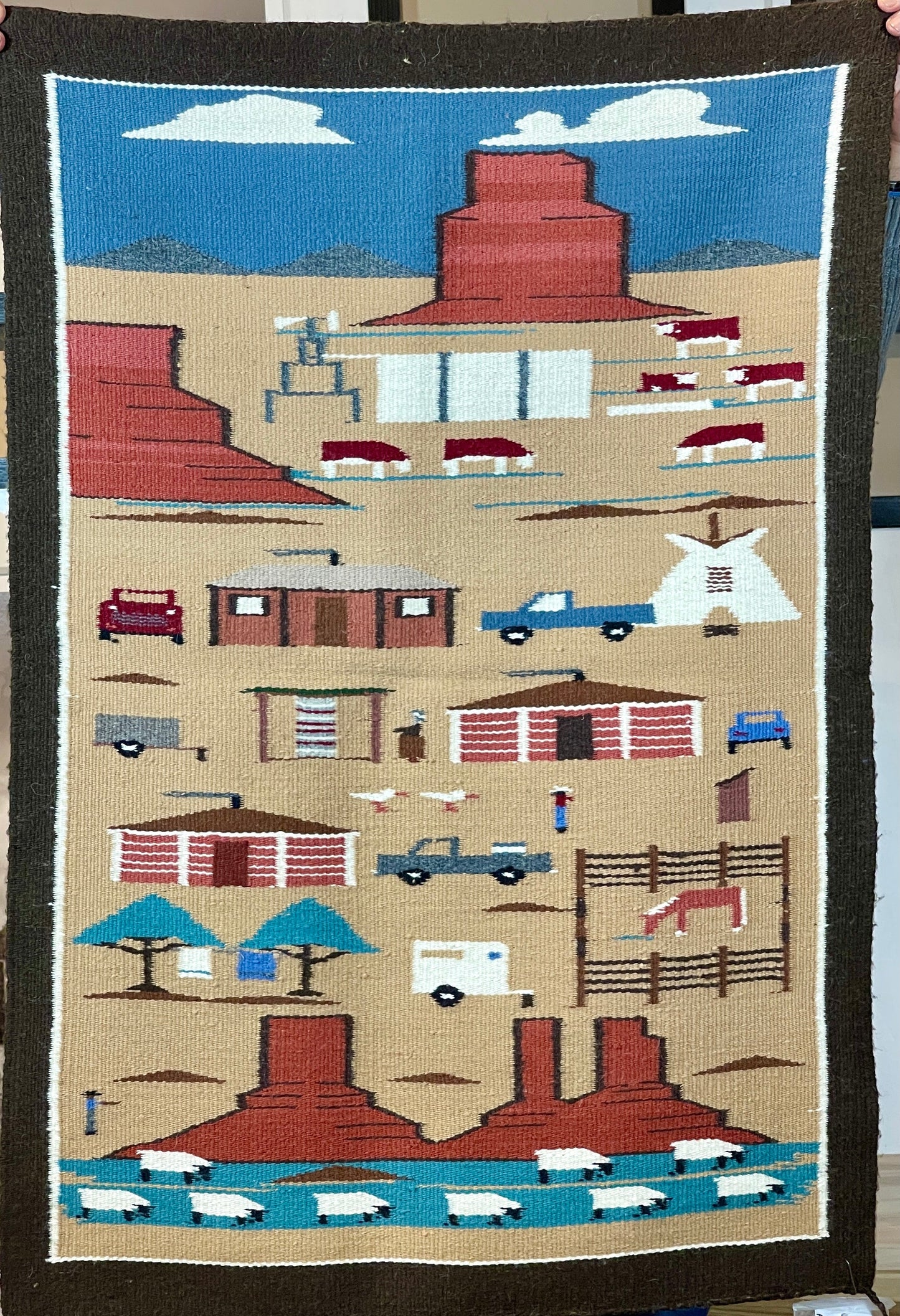 Pictorial Weaving by Alice Rose Dan-Weaving-Navajo Weaving-Sorrel Sky Gallery