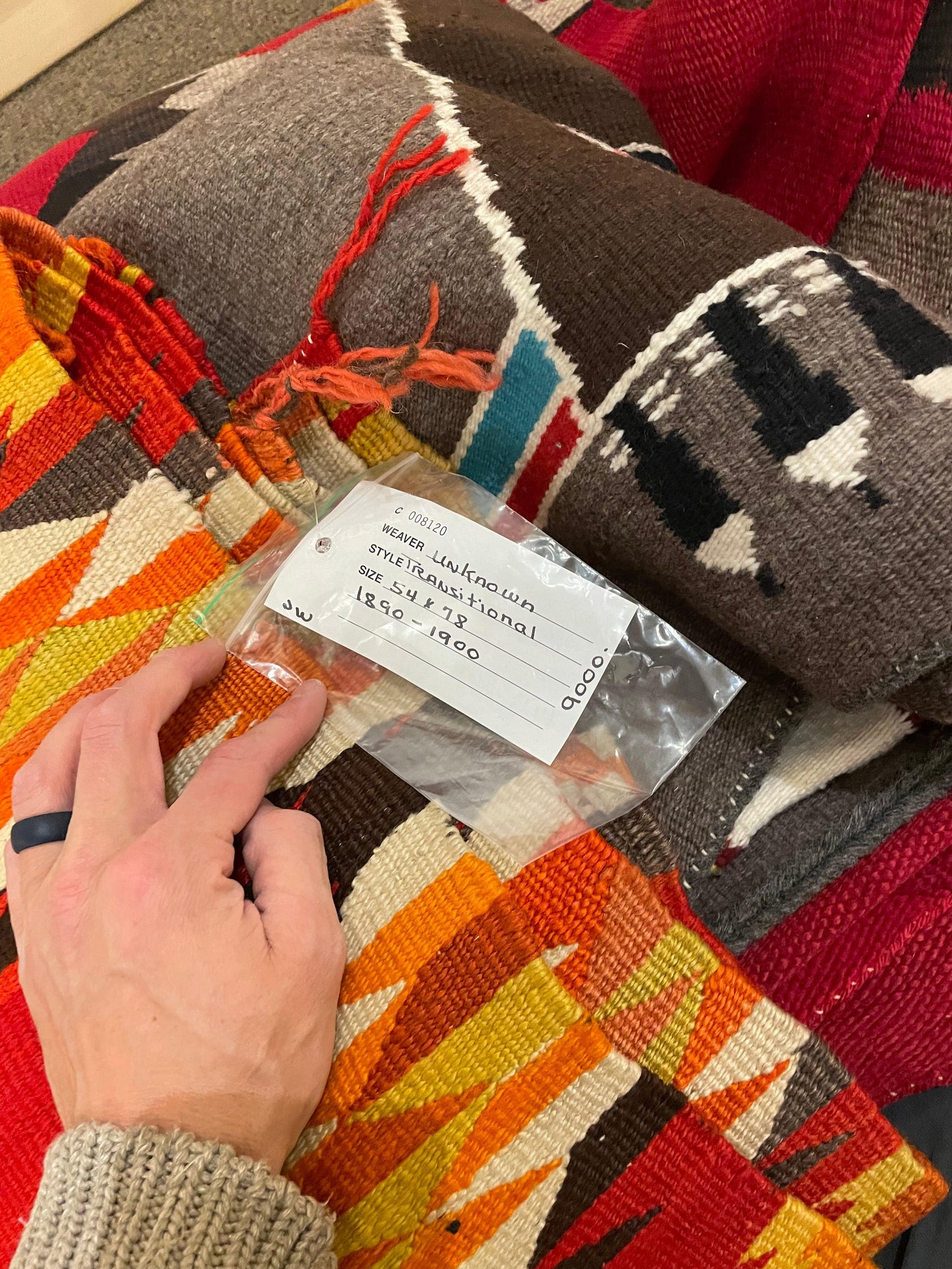 Transitional Weaving - Unknown Weaver-Weaving-Navajo Weaving-Sorrel Sky Gallery